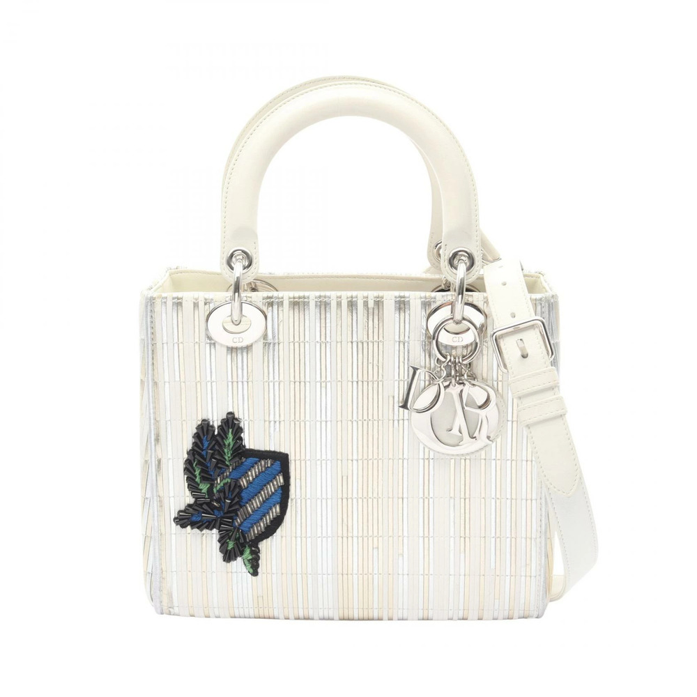 Christian Dior Lady Dior handbag striped patch White Multicolor